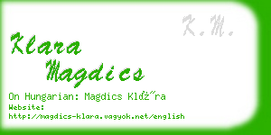 klara magdics business card